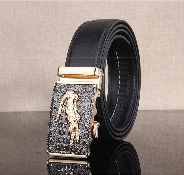 Herren Ledergürtel Leopard bylotrend