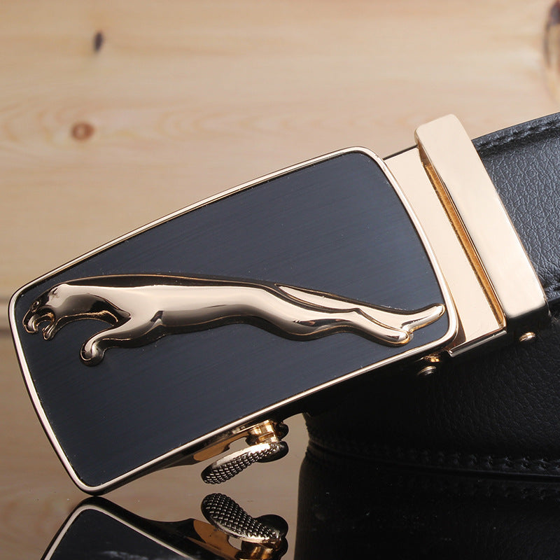 Herren Ledergürtel Leopard bylotrend