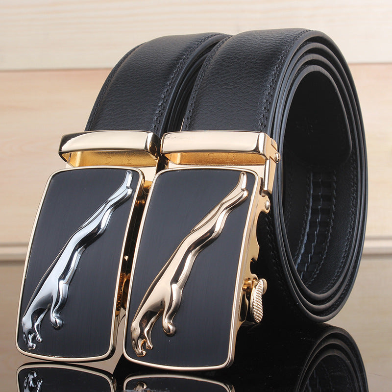 Herren Ledergürtel Leopard bylotrend