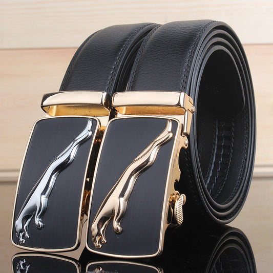 Herren Ledergürtel Leopard bylotrend