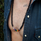 Herren Perlenkette Schwarz bylotrend