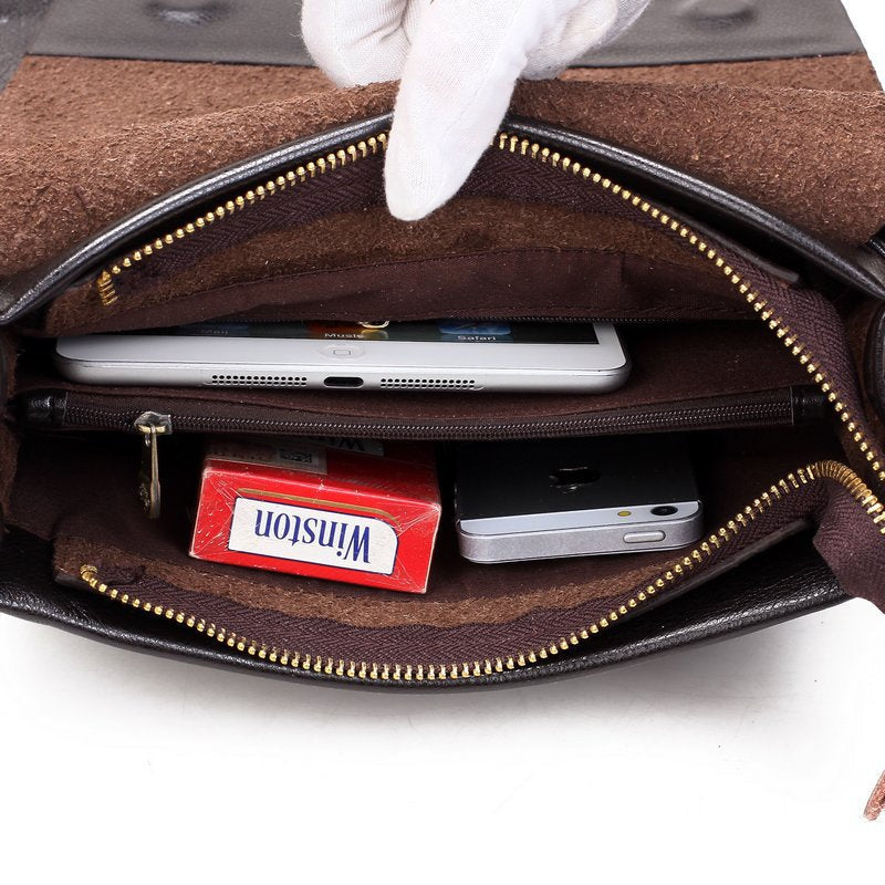 Herren  Rindsleder - Tasche  Messenger Bags - Umhängetaschen bylotrend