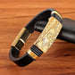 Herren Skorpion Lederarmband Gold Skorpion Leder bylotrend