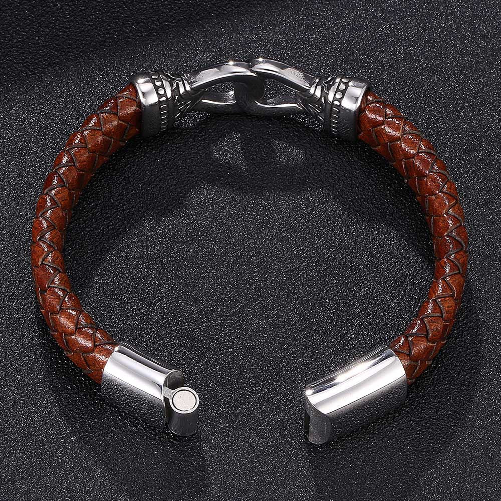 Herren Vintage Lederarmband Handgewebtes Mode bylotrend