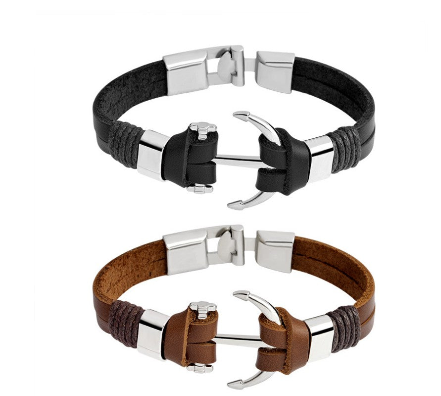 Herren lederarmband Handgestickt bylotrend
