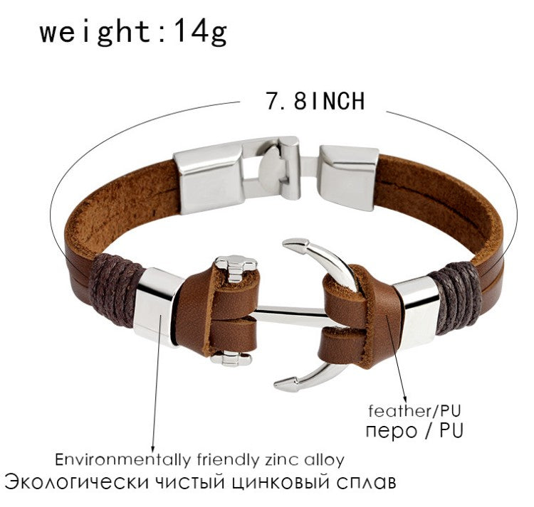 Herren lederarmband Handgestickt bylotrend