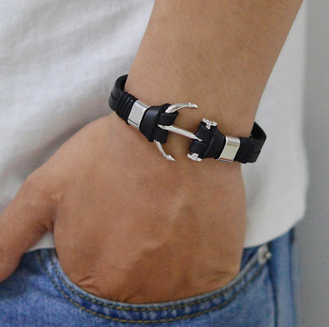 Herren lederarmband Handgestickt bylotrend
