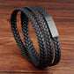 Herren schlichtes Lederarmband in Braun und Schwarz bylotrend