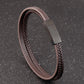 Herren schlichtes Lederarmband in Braun und Schwarz bylotrend