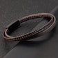 Herren schlichtes Lederarmband in Braun und Schwarz bylotrend