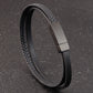 Herren schlichtes Lederarmband in Braun und Schwarz bylotrend