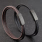Herren schlichtes Lederarmband in Braun und Schwarz bylotrend