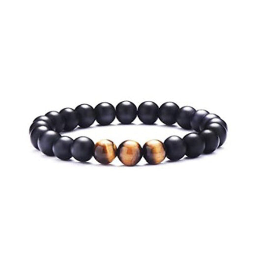 Herrenarmband Tigerauge Stein Vulkanstein Armband bylotrend