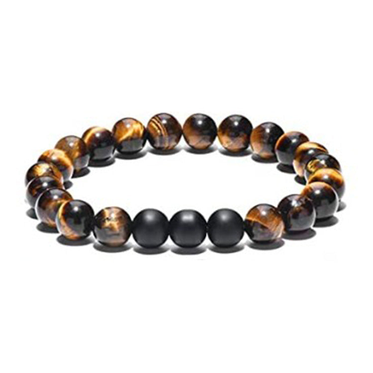 Herrenarmband Tigerauge Stein Vulkanstein Armband bylotrend