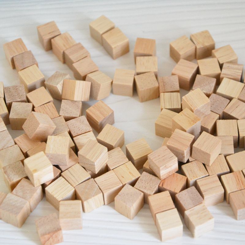 Holzwürfel für Kinder, Babyparty, Basteln, Schnitzen, Künstlerbedarf, 100 Stück bylotrend