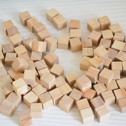 Holzwürfel für Kinder, Babyparty, Basteln, Schnitzen, Künstlerbedarf, 100 Stück bylotrend