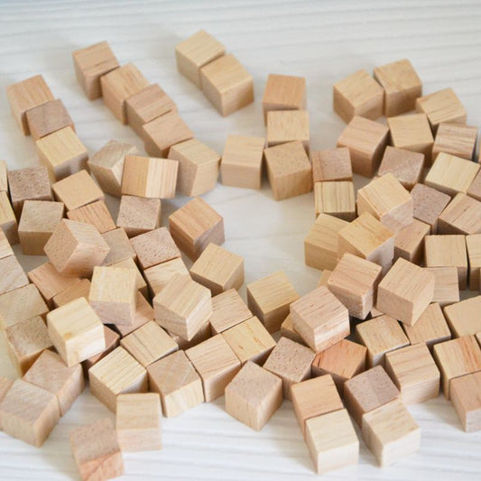 Holzwürfel für Kinder, Babyparty, Basteln, Schnitzen, Künstlerbedarf, 100 Stück bylotrend