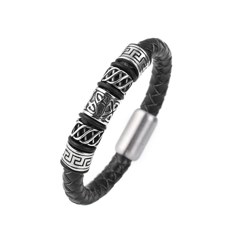 Lederarmband Geflochten Herren Mit Gravur bylotrend