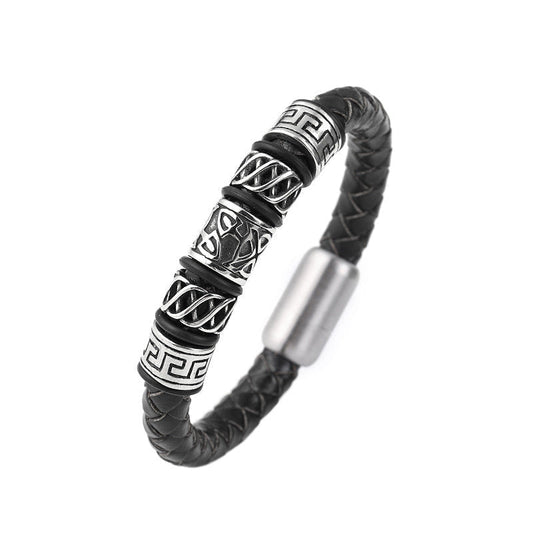 Lederarmband Geflochten Herren Mit Gravur bylotrend