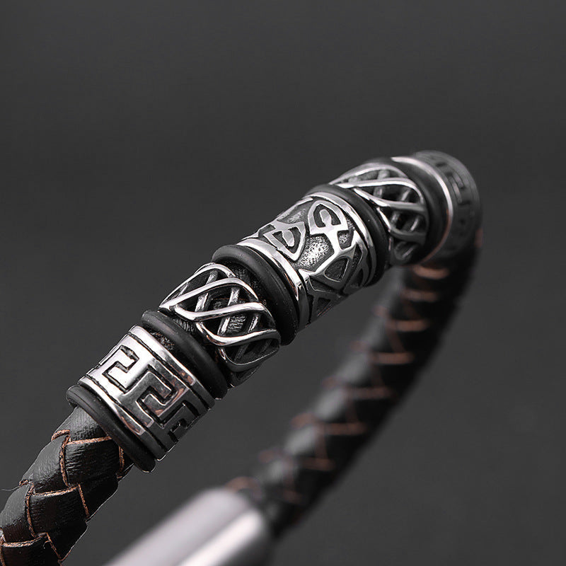 Lederarmband Geflochten Herren Mit Gravur bylotrend