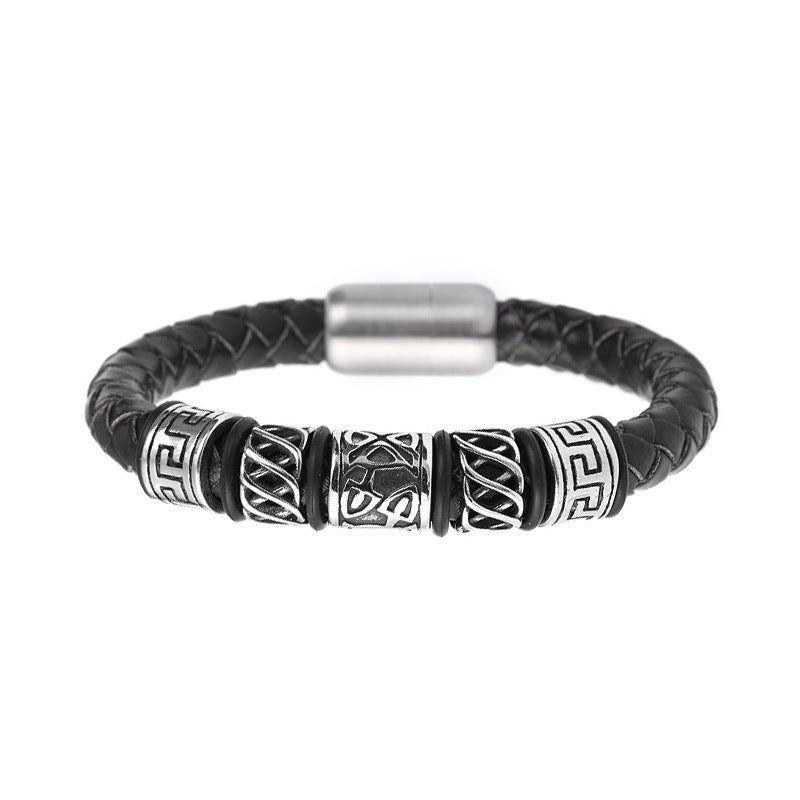 Lederarmband Geflochten Herren Mit Gravur bylotrend