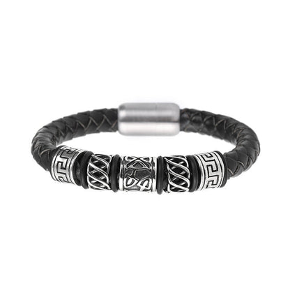 Lederarmband Geflochten Herren Mit Gravur bylotrend