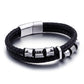 Lederarmband Herren Schwarz Gold bylotrend