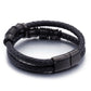 Lederarmband Herren Schwarz Gold bylotrend