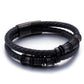 Lederarmband Herren Schwarz Gold bylotrend