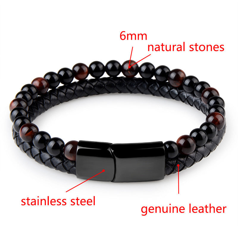 Lederarmband Tigerauge - Marnau Leder bylotrend