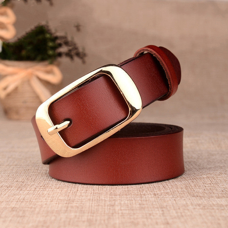 Ledergürtel Damen -Ladies Pin Buckle Belt bylotrend