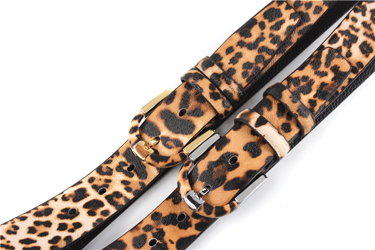 Ledergürtel mit Leopardenmuster für Damen bylotrend