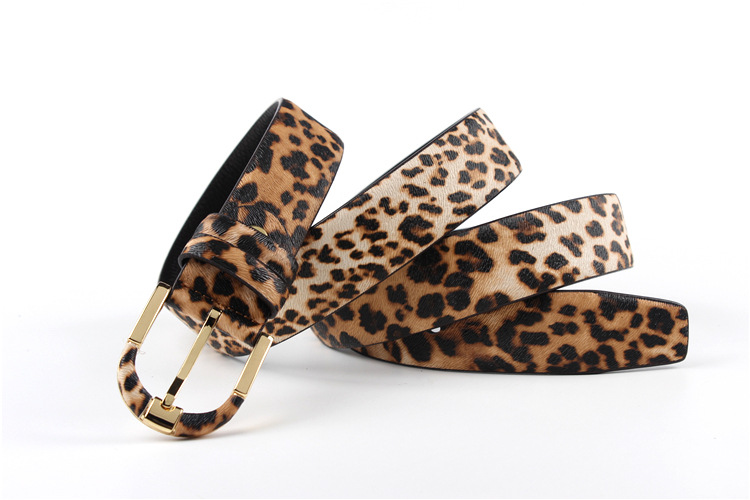 Ledergürtel mit Leopardenmuster für Damen bylotrend