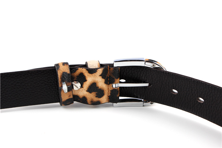 Ledergürtel mit Leopardenmuster für Damen bylotrend