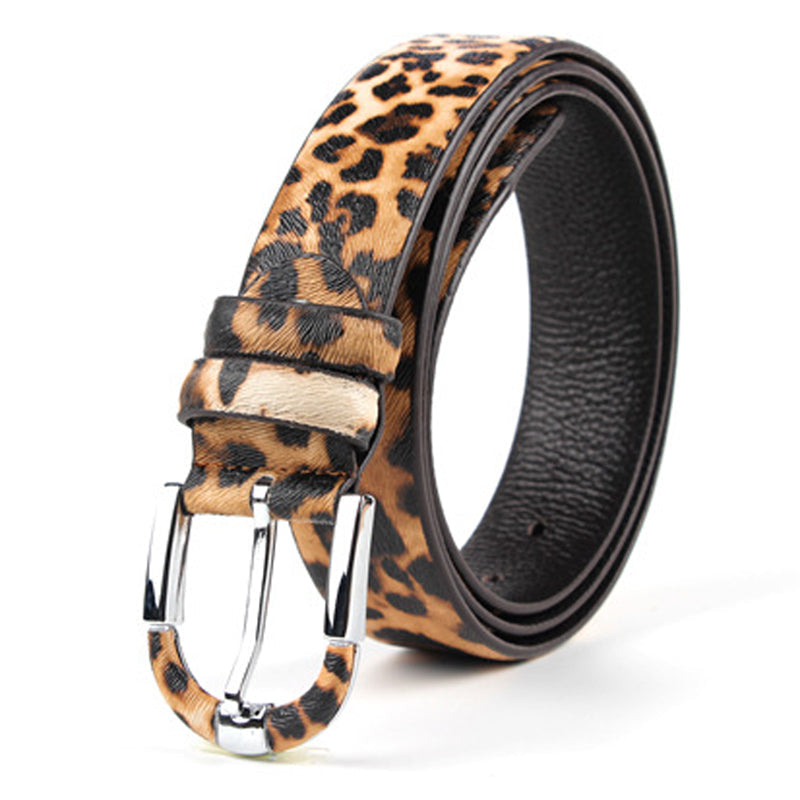 Ledergürtel mit Leopardenmuster für Damen bylotrend