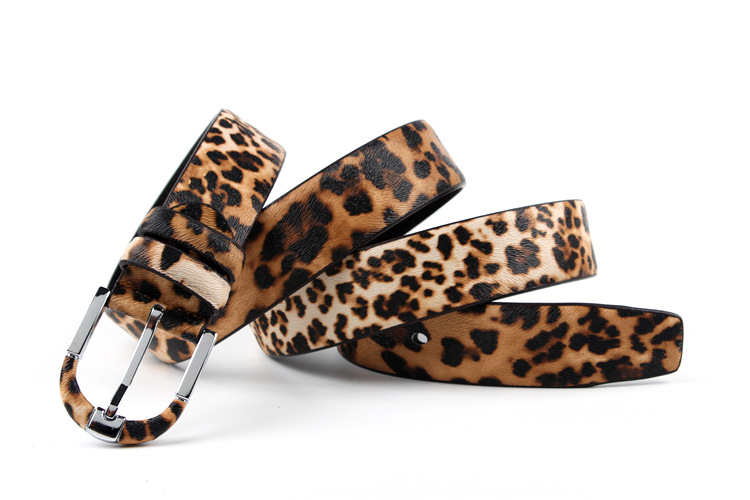 Ledergürtel mit Leopardenmuster für Damen bylotrend