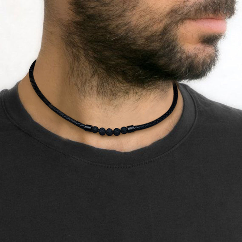 Lederkette Geflochten Schwarz bylotrend