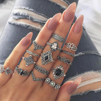 Ring Sets Damen verschiedene Größen bylotrend