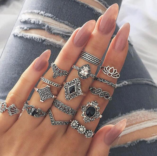 Ring Sets Damen verschiedene Größen bylotrend