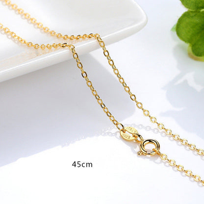S925 Silber Halskette Vergoldete Kettenhalskette Schlüsselbeinkette Goldfarbene Goldhalskette bylotrend