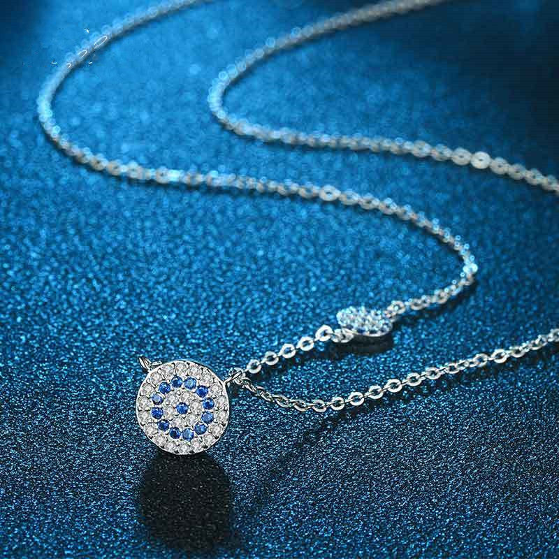 S925 Sterling Silber Blaue Auge  Halskette bylotrend