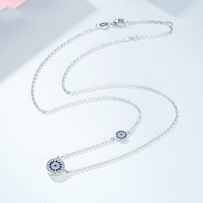 S925 Sterling Silber Blaue Auge  Halskette bylotrend
