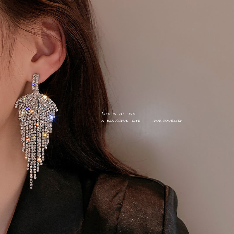 Silberne Nadel Diamant Ohrringe bylotrend