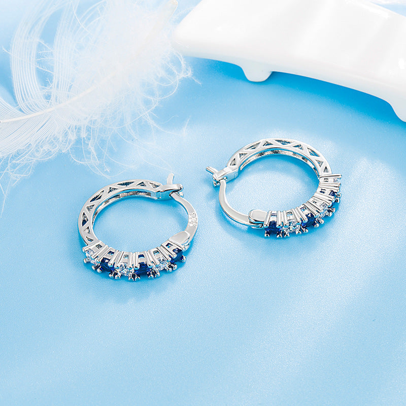 Silberne Ohrringe Mit Blauem Stein bylotrend