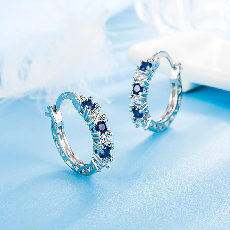 Silberne Ohrringe Mit Blauem Stein bylotrend