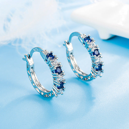 Silberne Ohrringe Mit Blauem Stein bylotrend