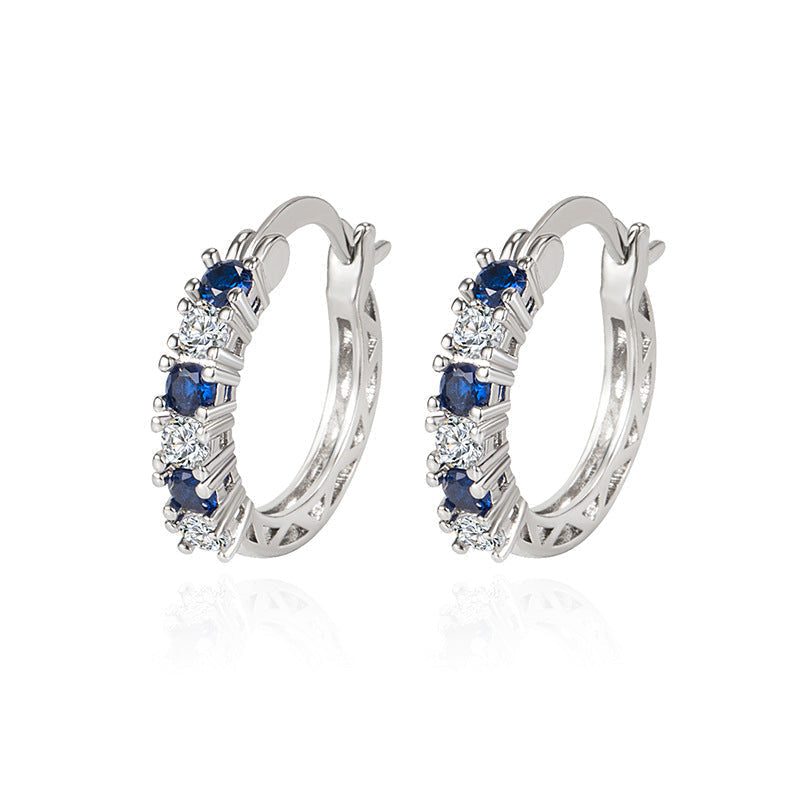 Silberne Ohrringe Mit Blauem Stein bylotrend