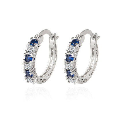 Silberne Ohrringe Mit Blauem Stein bylotrend