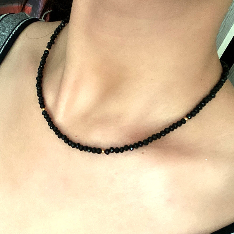 Spinell Damenmode Halskette mit Schlüsselbeinkette bylotrend