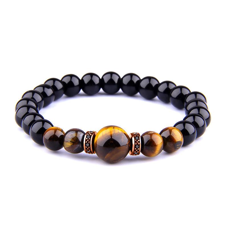 Tigerauge Perlen Armband Herren bylotrend